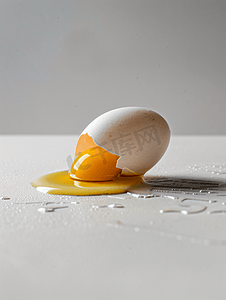 鸡蛋碎了蛋黄和蛋清流出来