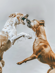狗打架宠物玩耍狗咬动物攻击