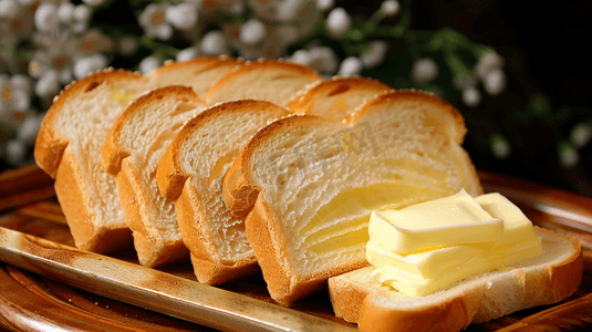 美味的黄油面包片摄影3