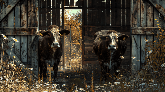 农场养殖的奶牛摄影3