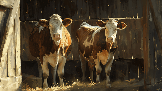 农场养殖的奶牛摄影2