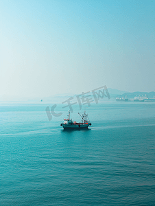 韩国仁川的大海和船只景观