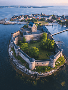 无人机在瑞典斯科讷的马尔默城堡