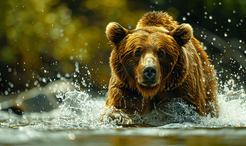 贝拉库拉河中的灰熊