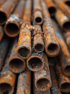 关于佛的非主流摄影照片_旧生锈的铁管照片关于回收废金属或更换旧管道