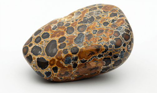 矿物岩石摄影照片_白色抛光豹皮碧玉美洲虎石
