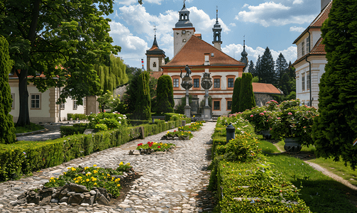 城堡山摄影照片_捷克共和国摩拉维亚最古老的城堡昆斯塔城堡