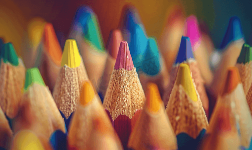 美术用品摄影照片_各种颜色的彩色铅笔