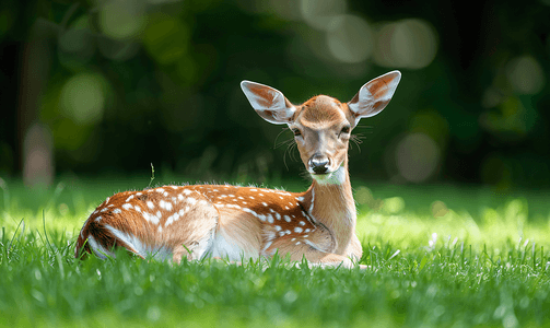 躺在草地上的小鹿