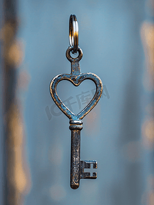 复古风格的金属钥匙作为爱情的概念