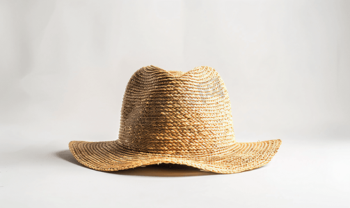 工作室里孤立的草帽时尚配饰和海滩度假的概念