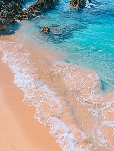 百慕大乔布森湾海滩的清澈海水和粉色沙滩