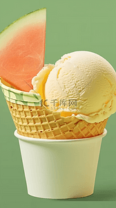 夏日清凉饮品西瓜哈密瓜味冰淇淋设计