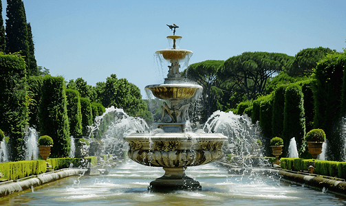 罗马潘菲利别墅的喷泉