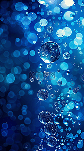 透明蓝色气泡水泡底纹图片