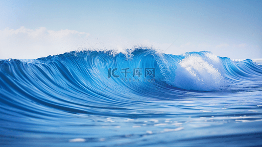 唯美蓝色大海海面海水海浪的背景图