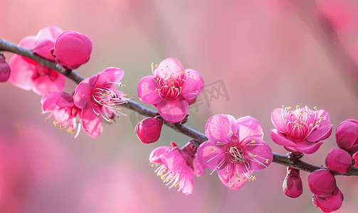 桃树上的粉色花朵