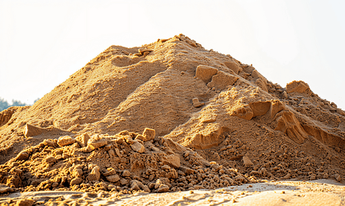 建筑砂施工现场的沙堆