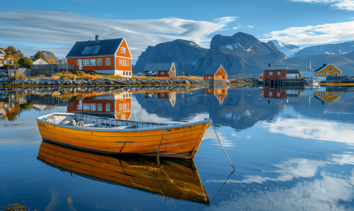 挪威塞尔列岛一个绝佳的钓鱼胜地一个美丽的风景一个梦想