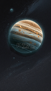 航天太空背景图片_科幻太空天体木星3D星球背景