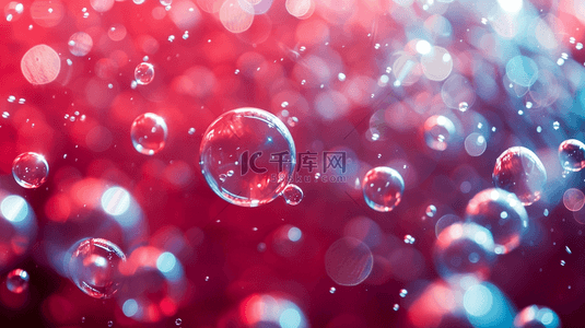 红色场景唯美水晶气泡的的背景图