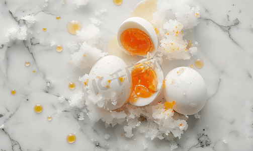 打碎煮熟的鸡蛋