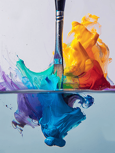 画笔接触水时油漆溶解