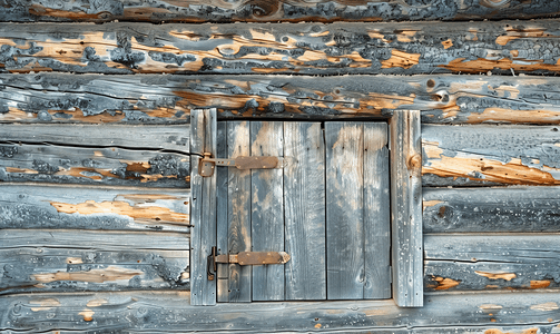 房间和门摄影照片_复古古董小木屋墙壁和带铰链门的摘要