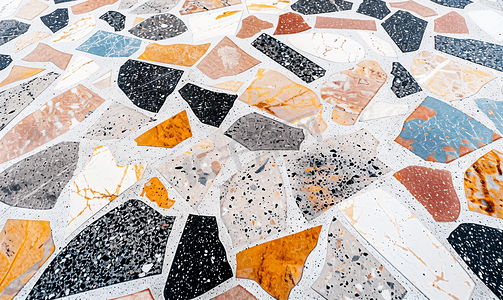 大理石马赛克天然混凝土地板的酷水磨石图案