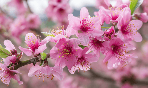 桃树上的粉色花朵