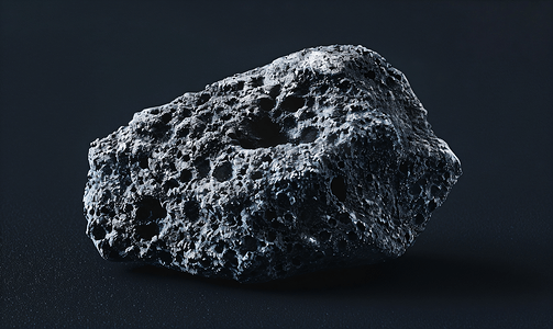 黑色粗糙的黑色浮石岩石