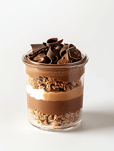 罐子里的巧克力分层甜点