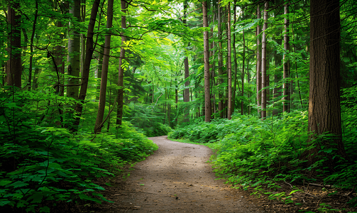 森林中的步行道林间小路