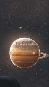 太空宇宙星球背景图片_科幻太空天体木星3D星球背景