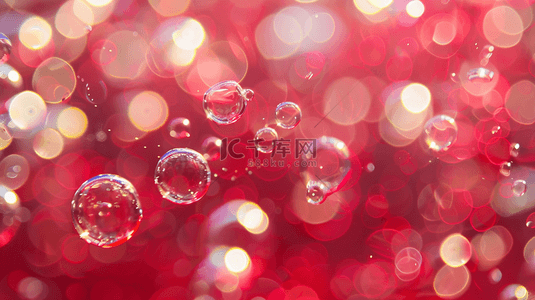 气泡背景图背景图片_红色场景唯美水晶气泡的的背景图