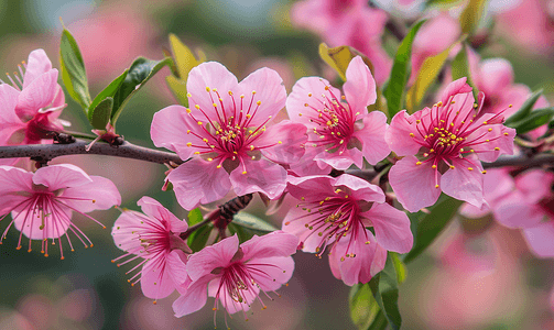 桃树上的粉色花朵