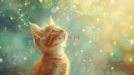 救助猫咪logo背景图片_闪闪星光闪耀可爱猫咪的背景图