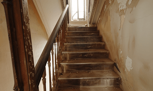 老房子里的旧楼梯