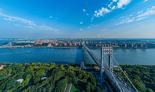 纽约和新泽西州乔治华盛顿大桥的鸟瞰图