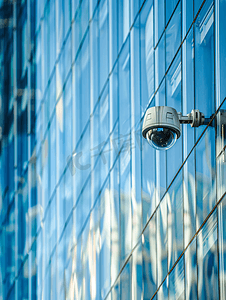 监控视频摄影照片_针对玻璃建筑立面的外部监控摄像头