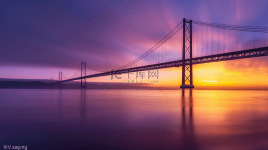 海沧大桥背景图片_都市风光夕阳下的海湾跨海大桥图片