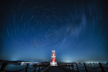 中国河北省张家口沽源县库伦淖景区天空星轨