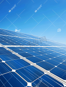 可替代能源摄影照片_太阳能电池板的创意照片可再生能源太阳能电池板