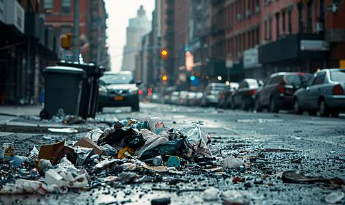 纽约街头的垃圾