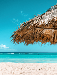 多米尼加共和国棕榈岛的沙滩伞