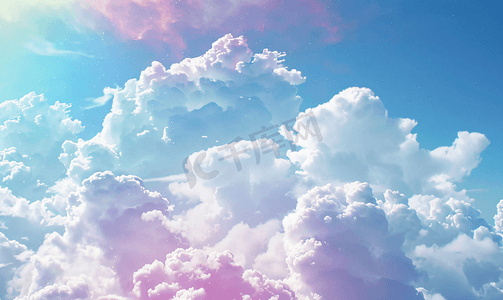粉彩云背景棉花糖云彩虹云背景云背景