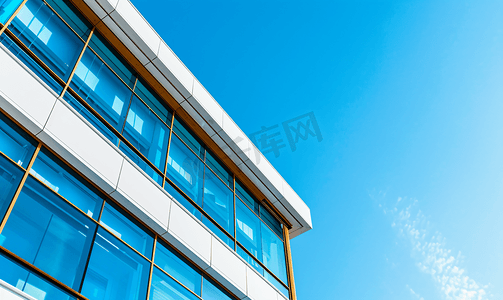 蓝天的现代建筑细节抽象建筑背景