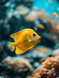 红色的烟花摄影照片_海底世界水族馆里的奇异鱼类