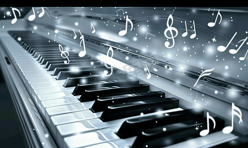 钢琴上的音符
