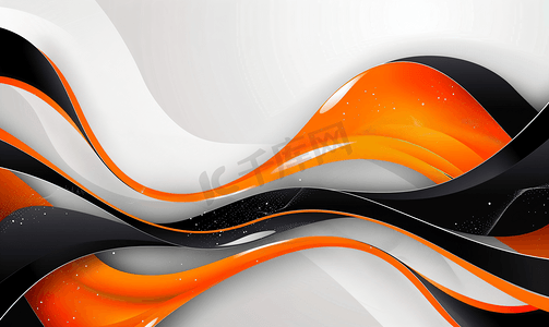 抽象橙色和黑色波浪商业背景矢量图像